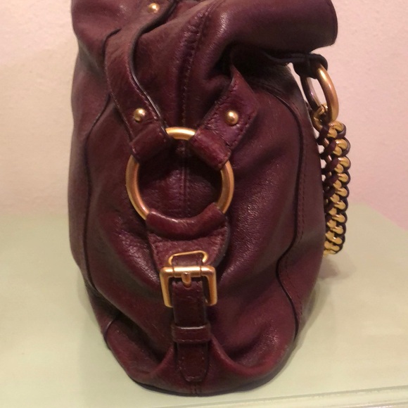 Michael Kors Burgundy Leather Shoulder Bag with Crossbody Strap - Picture 10 of 12